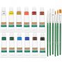 artist painting set 12ml colors paint supplies with 3 Canvas Panels, 6 Brushes & Wooden Knife for art set painting