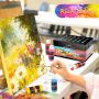 art supply 24pcs wood box easel acrylic painting set with wood palette for kids