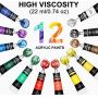 22ml acrylic paint set 12colors folk art acrylic paint cloth, canvas, rock painting