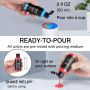 acrylic paint set 24 colors pouring paint acrylic for kids with Silicone Oil non toxic acrylic paint for artist