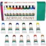 artist painting set 12ml colors paint supplies with 3 Canvas Panels, 6 Brushes & Wooden Knife for art set painting
