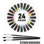 americana acrylic paint wholesale with 3 paint brushes 24 colors 12 ml acrylic paint set