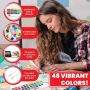 professional 48color artist watercolor paint set with 2 brush pens, palette and 20sheets watercolor pape