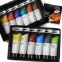12pcs acrylic paint set 75ml and custom logo on the tube and package