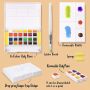 artist watercolors 24 colouring paint with 1 Water Brush Pen and 1 Removable Palette