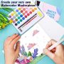 36colors ner design watercolor paint set in metal box with 1 water brush pen, 1 pencil, pouch