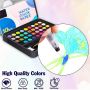 36colors ner design watercolor paint set in metal box with 1 water brush pen, 1 pencil, pouch