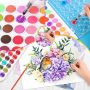 hot sale paint cake 48color paint cake set with a brush a water brush pen