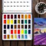 professional artist grade 40colors include solid, metallic and neon watercolor paint set for painting