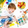 12 colors professional craft kit 12 ml acrylic paint set with 6 brushes and palette