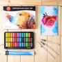 new design 36colors art solid watercolor paint with water brush pen painting brush