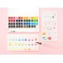 professional 48color artist watercolor paint set with 2 brush pens, palette and 20sheets watercolor pape