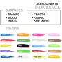 art 22ml rich pigment 20 colors acrylic paint with 3 Brushes, 1 Palette and 1 Plastic Box for artists painting