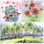 high quality 12 colors 12ml acrylic paint 2pcs paint brush and 1 palette artist painting kit for painting