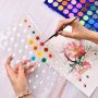 artist 48 colors portable solid watercolor paint cakes travel pocket set watercolor painting for drawing