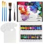 Non Toxic & Vibrant Colors Rich Pigments Non Fading Acrylic Paint Set For Artist Canvas Painting