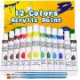 12 ml 12 color professional diy acrylic paint set with hand wall painting brush
