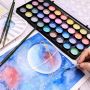 36 metallic color portable lightweight watercolor paint set with 1 brush