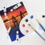 Promotional Artist DIY Drawing Non Toxic 24 Colours Acrylic Paint Brushes Set