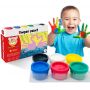 DIY Crafts Painting 6 Bright Colors Non-Toxic Washable Finger Paint for Toddlers