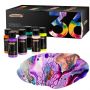 2021 top-sell Fluid Pouring Acrylic paint sets 6*60ml high-flow ready to acrylic paint pouring fluid art