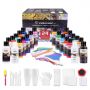 hottest factory wholesale full set Acrylic Pouring Kit- Includes Acrylic Paint, Pouring Medium, Silicone Oil, Tarps, Gloves