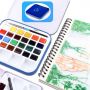 Custom 10 18 24 colors individually wrap travel mini tin box watercolor paints watercoloring kit