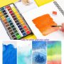 Professional 48 water color paint set solid watercolor in metal tin