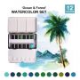 OEM mini water colour 12 color watercolor set halfpans watercolour