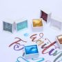 OEM water coloring natural tin pan kids paint watercolor 24 colors Colors 18 basic 6 metallic color