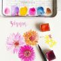 Custom 10 18 24 colors individually wrap travel mini tin box watercolor paints watercoloring kit