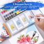 Superior 24/36/48 Solid Watercolor Paints Pigment With Water Brush Gift Pen For Painting Transparent Acuarela Art Supplies