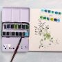Fast delivery supply 12 colors pocket portable color set mini solid half pan watercolor with tin box