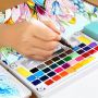 Fast shipping manufacturers colors memory plastic pan 36color solid watercolor with plastic box