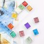 Custom 6 colors gem color superior set glitter metallic watercolor
