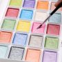 26 colors metallic glitter shimmer watercolor paints set artist half pan semi-dry water colors painting water colour watercolour