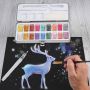 18 art level metallic glitter watercolor paints set half pan semi-dry water colors painting water colour watercolour