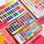 Directly Factory superior 90 colors Solid water color metallic watercolor paint set