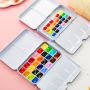 24 aquarelle watercolor paints set half pan semi-dry water colors painting semi-dry water colour watercolour