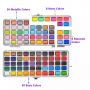 Various 100 Colors Solid metallic watercolor paint set water color with 50 basic 36 metallic 8 neon 6 macaron