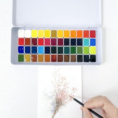 48 aquarelle painting watercolor paints set half pan semi-dry water colors water colour watercolour