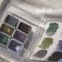 Custom 6 colors gem color superior set glitter metallic watercolor