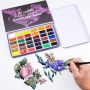 36 aquarelle watercolor paints half pan semi-dry water colors set painting semi-dry water colour watercolour