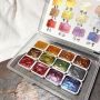 12 solid watercolor paint set pearl metallic glitter paint set metallic water color metallic watercolour