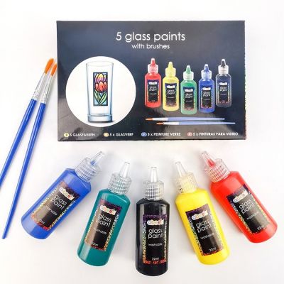 crystal temper stained glass paint kit glass enamel framed painting wall art hand painted painting for glass cup