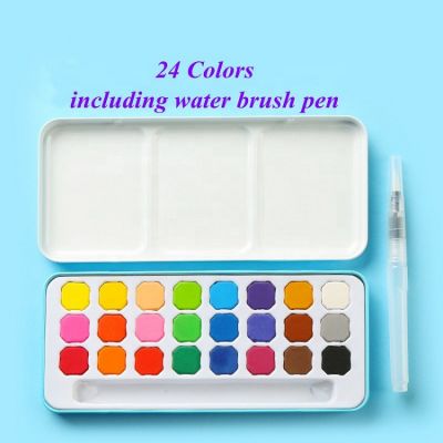24 non-toxic solid cake water colour watercolour paint set water color watercolor cake set watercolor cake painting