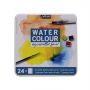 Great Value Art Beginners 24 Colors Portable Square Metal Box Watercolour