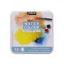 Outstanding Quality 12 Color High Grade Square Metal Box Watercolour