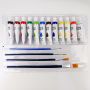 Eco friendly outdoor neon leather angelus waterproof 12 color kids acrylic paints set with brush