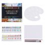 Amazon Hot Sale 24pcs 12ml Acrylic Paint Set For Artist With 3 Brushes 1 Canvas and 1 Paint Palette